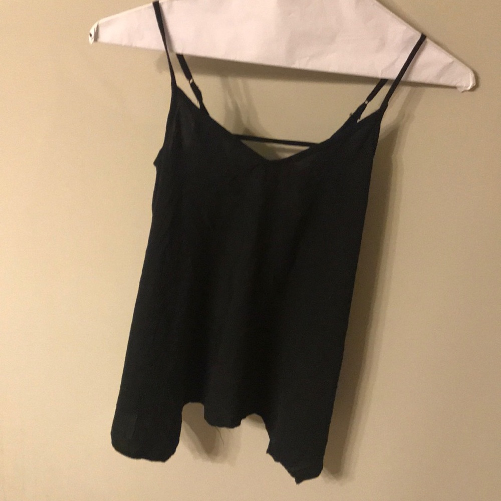 Flared black tank top